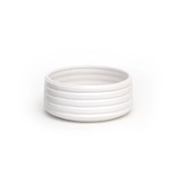 Round Matt Ripped Embossed Ceramic Pot - Image 3