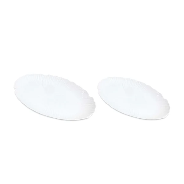 White Fish Flower Oval Ceramic Dish