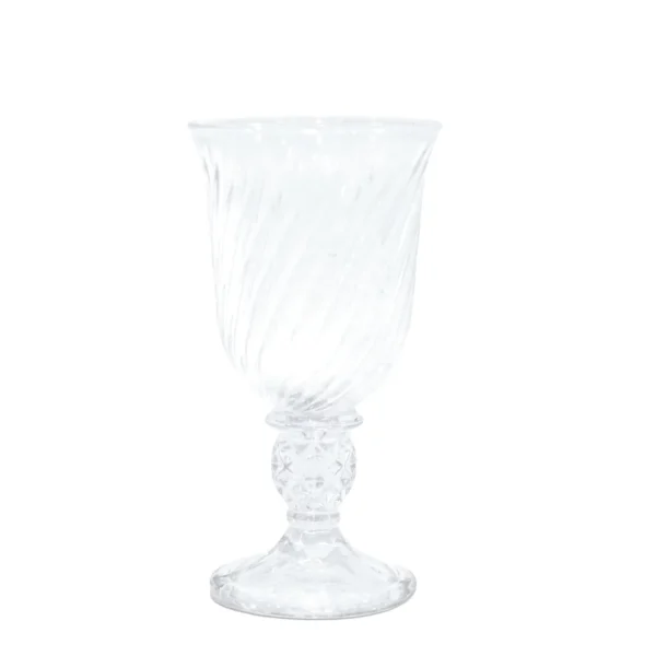 Diagonal Ribbed Wine Glass With Leg - Image 3