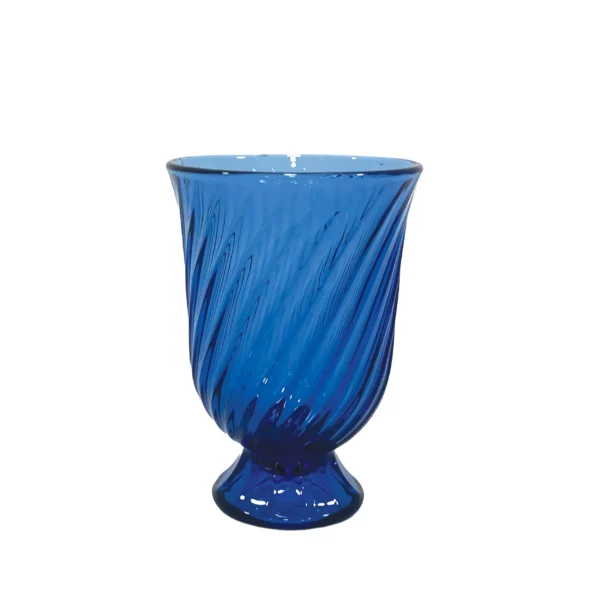 Diagonal Ribbed Wine Glass With Leg - Image 2
