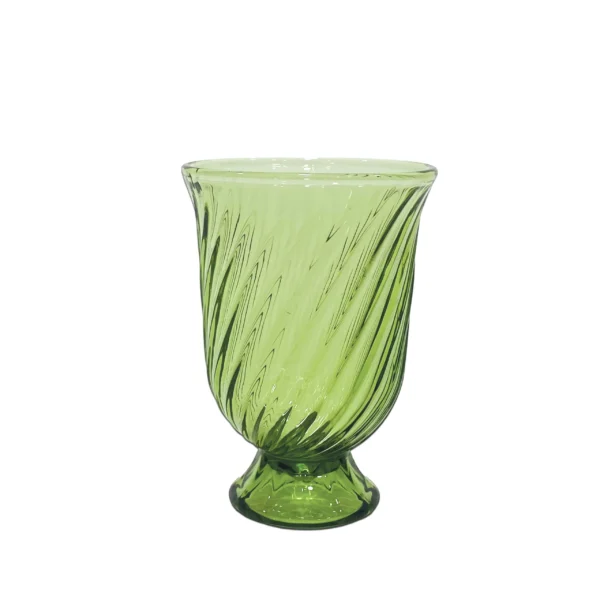 Diagonal Ribbed Wine Glass With Leg - Image 4