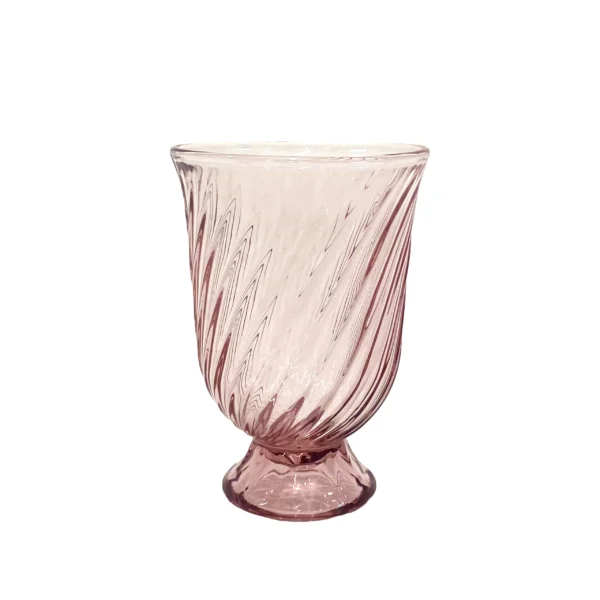Diagonal Ribbed Wine Glass With Leg - Image 5
