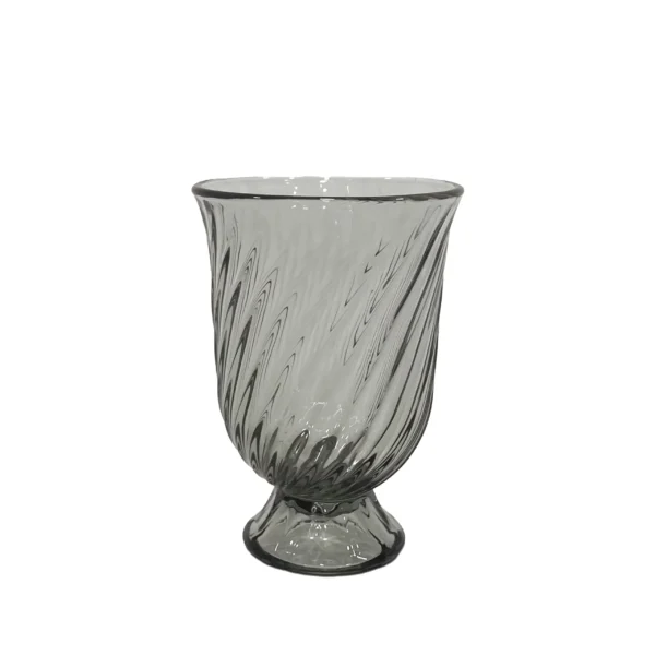 Diagonal Ribbed Wine Glass With Leg - Image 6