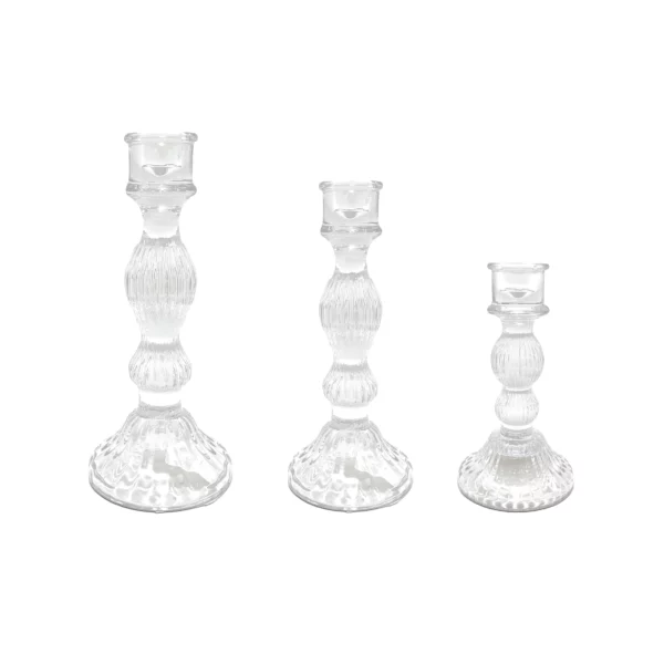 Clear Glass Taper Candle Holder