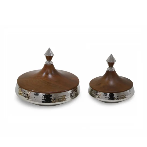 Wood Cover hammered Canister - Image 3