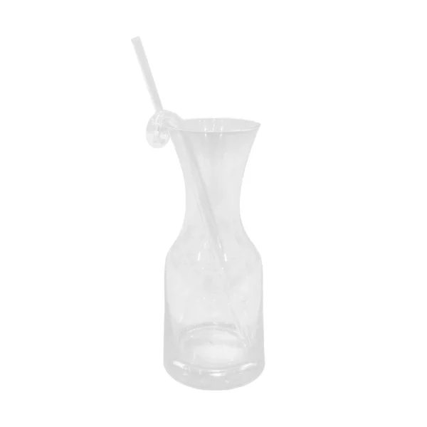 Clear Glass Jar with Straw