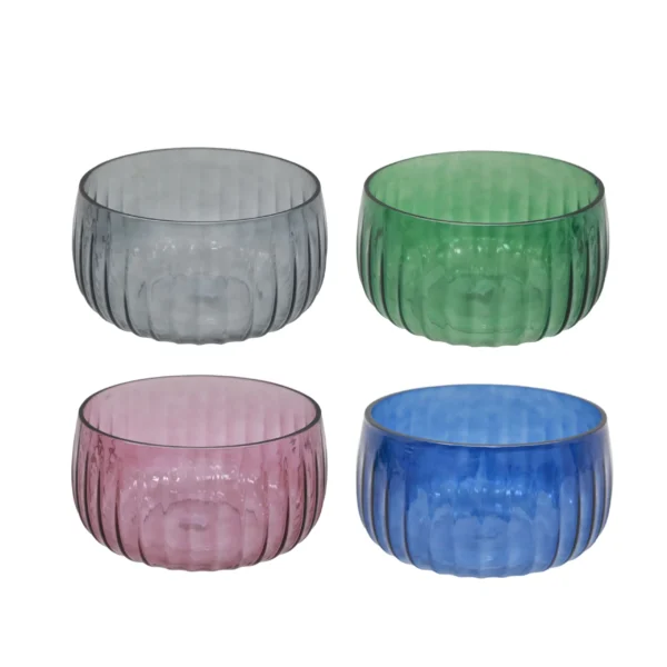 Vertical Striped Glass Bowl - Image 1