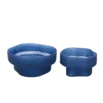 Horizontal Striped Based Wavy Glass Bowl - Image 2