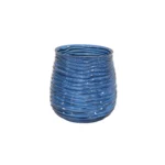 Horizontal Wavy Ribbed Glass Vase - Image 2