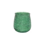 Horizontal Wavy Ribbed Glass Vase - Image 3