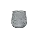 Horizontal Wavy Ribbed Glass Vase - Image 4