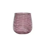 Horizontal Wavy Ribbed Glass Vase - Image 5