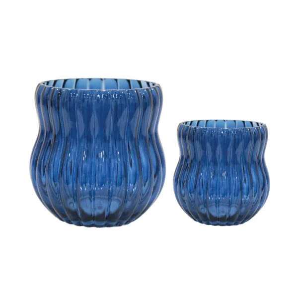 Ribbed Mid Neck Glass Vase - Image 2