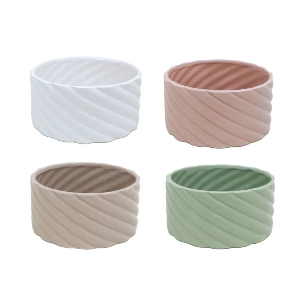 Round Matt Swirl 3D Ceramic Pot