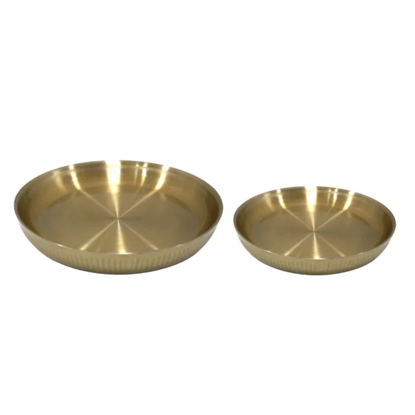 Engraved Lined Double Metal Bowl - Image 2