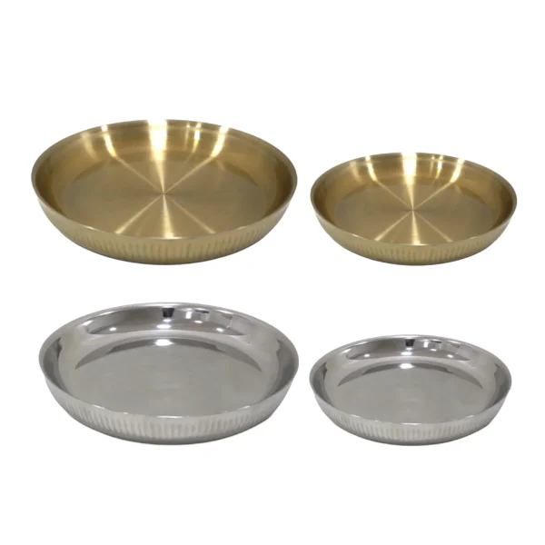 Engraved Lined Double Metal Bowl