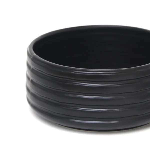 Round Matt Ripped Embossed Ceramic Pot - Image 4