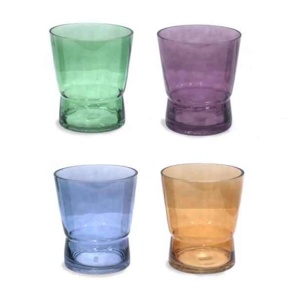 Wide Neck Ribbed Glass Vase