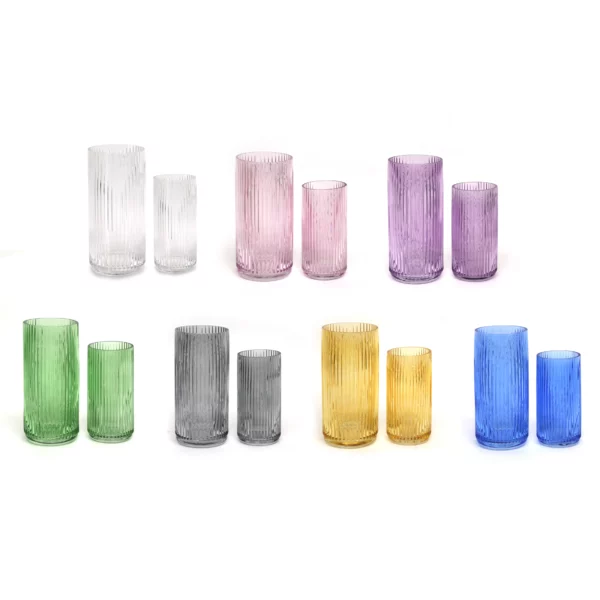 Decorative Ribbed Glass Vase