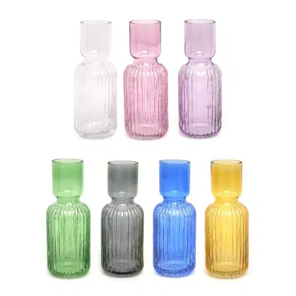 Decorative Ribbed Glass Vase
