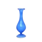 Decorative Ribbed Glass Vase - Image 3