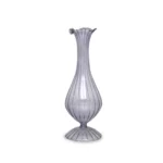 Decorative Ribbed Glass Vase - Image 6