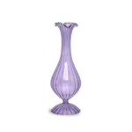 Decorative Ribbed Glass Vase - Image 8