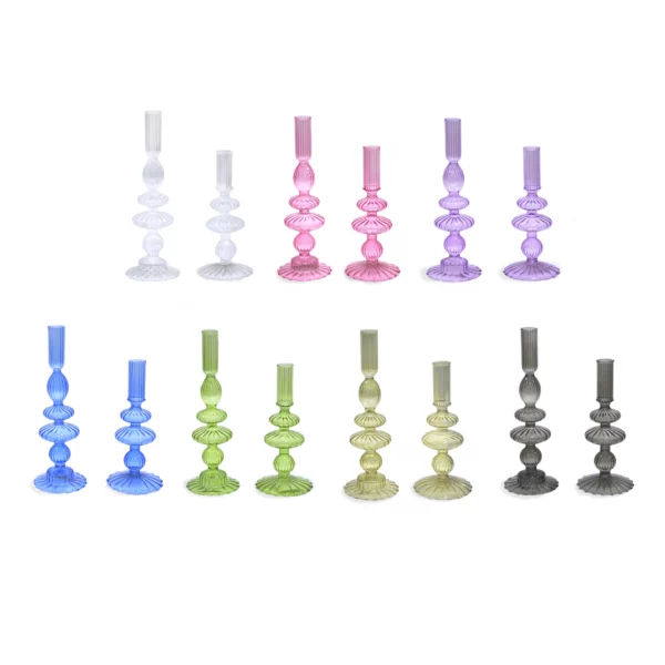 Ribbed Glass Candle Holder