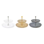 2 Levels Round Glass Stand