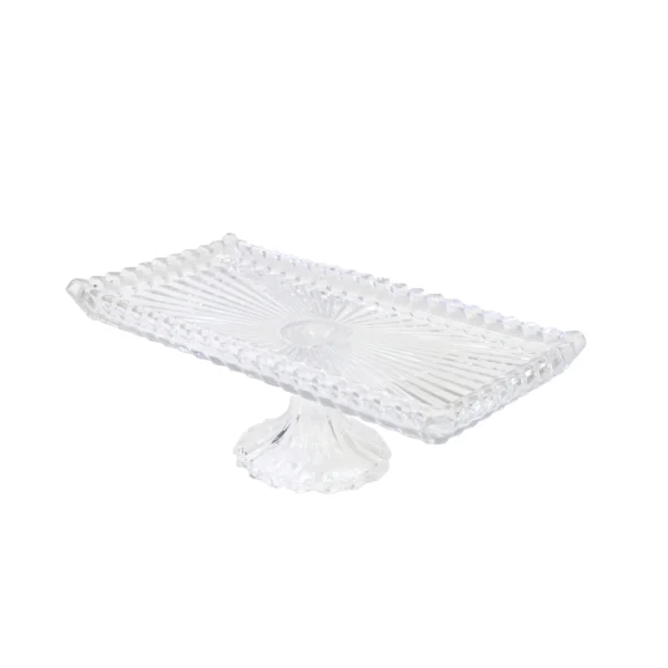 Rectangular Glass Footed Tray - Image 3