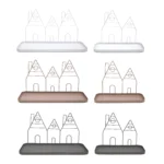 Metal Tray With House Decoration