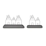 Metal Tray With House Decoration - Image 2
