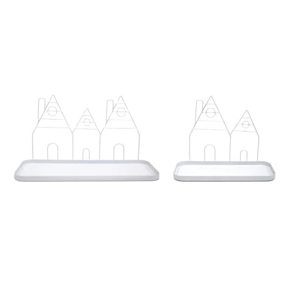 Metal Tray With House Decoration - Image 4