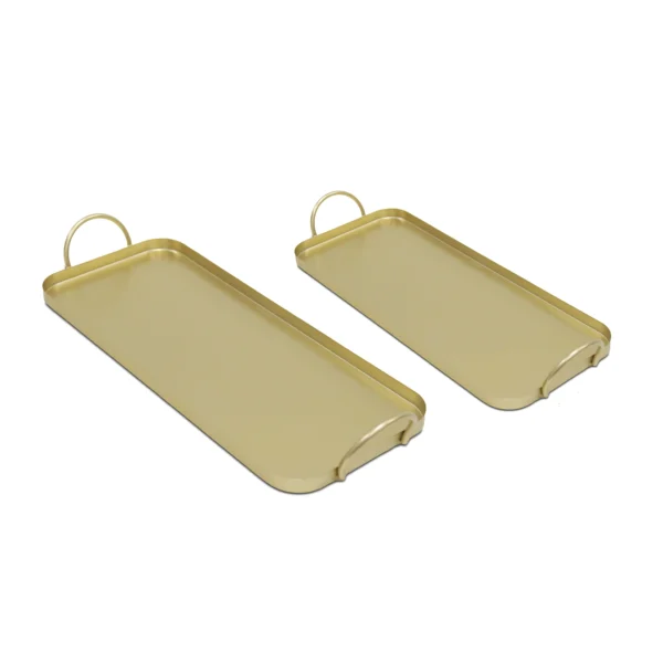 Rectangular Metal Tray With Handle - Image 3