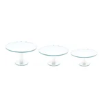 Round Mirror Glass Footed Tray