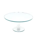 Round Mirror Glass Footed Tray - Image 2