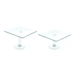 Square Glass Footed Tray