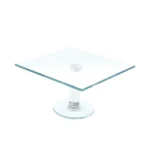 Square Glass Footed Tray - Image 2