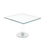 Square Mirror Glass Footed Tray - Image 2