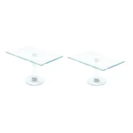 Rectangular Glass Footed Tray