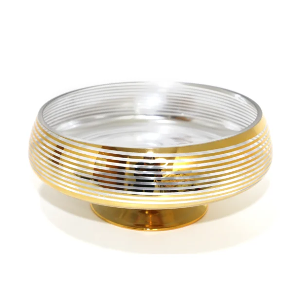 Gold Striped Footed Bowl