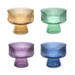 Ribbed Glass Bowl With Stand