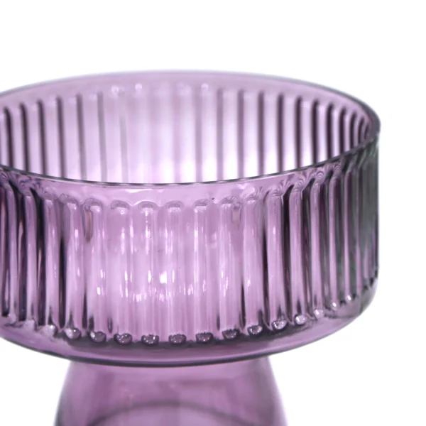 Ribbed Glass Bowl With Stand - Image 2
