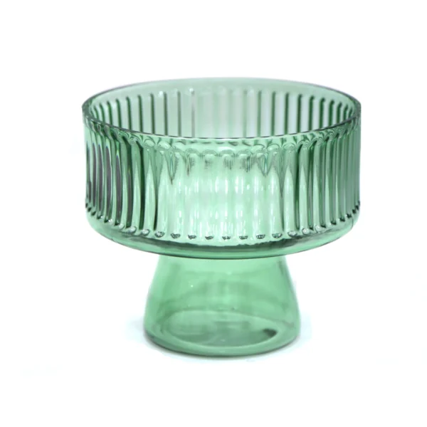 Ribbed Glass Bowl With Stand - Image 5
