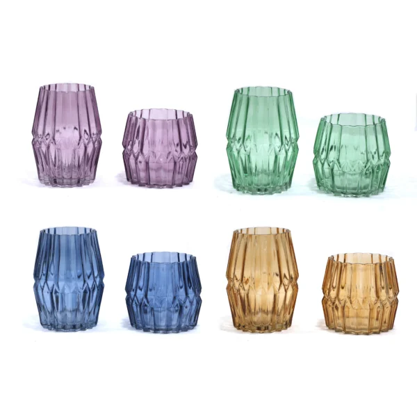 Waisted Ribbed Glass Vase