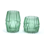 Waisted Ribbed Glass Vase - Image 3