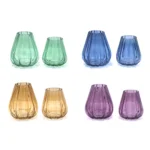 Decorative Ribbed Glass Vase