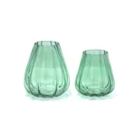 Decorative Ribbed Glass Vase - Image 4