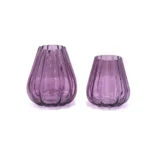 Decorative Ribbed Glass Vase - Image 5