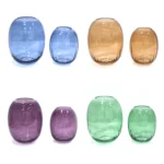 Ribbed Round Glass Vase